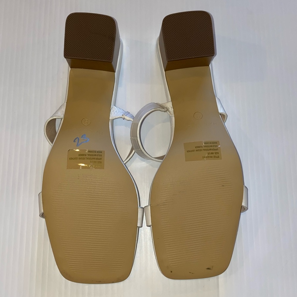 H Halston Croc Embossed Vegan Leather Sandals - Picture 3 of 4
